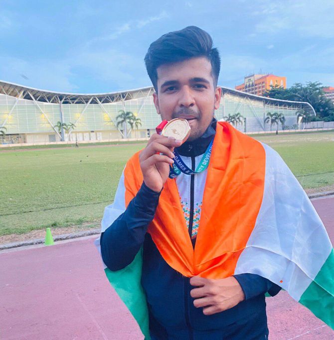 Shivam Thakur, who has represented India in county pistol shooting, earns about Rs 5 lakh in a year through his scholarship and funding programmes.