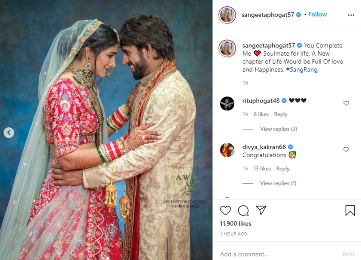 Wrestler Babita Phogat married to Vivek Sihag at a ceremony - The Samikhsya