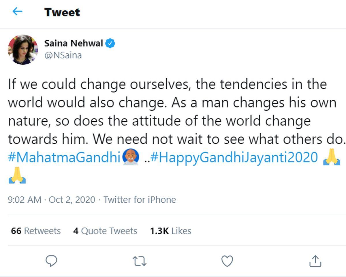 Saina Nehwal tweet