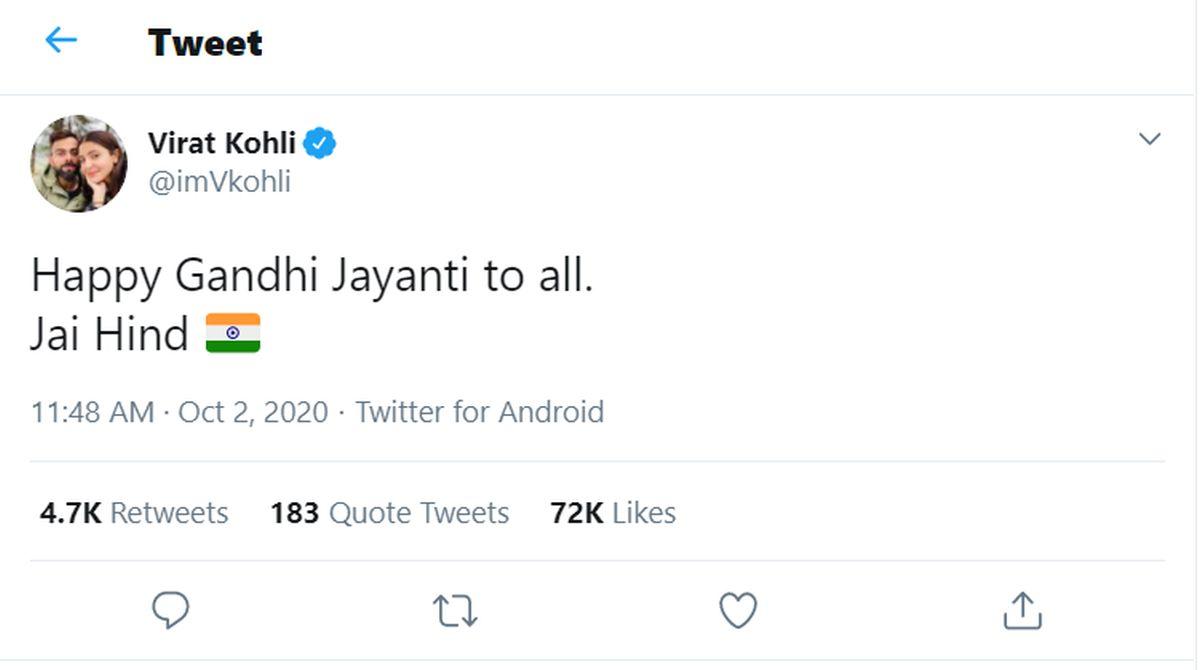 Virat Kohli tweet