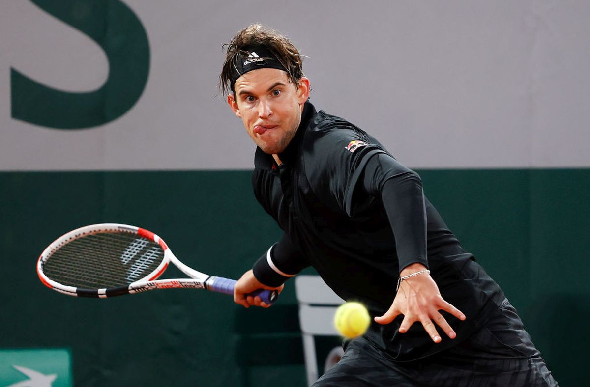 Austria's plays a forehand during his third round match against Norway's Casper Rudd