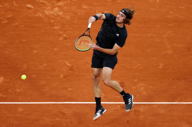 Greece's Stefanos Tsitsipas hit 28 winners, breaking 56th-ranked Slovenian Aljaz Bedene’s serve five times before the 31-year-old retired.