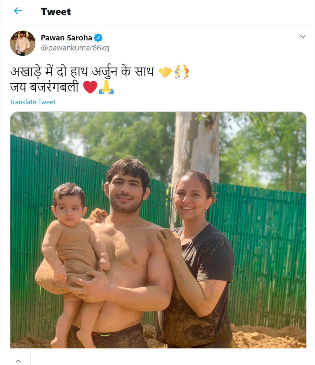 Geeta Phogat, Pawan Kumar Saroha and their little bundle of joy, Arjun