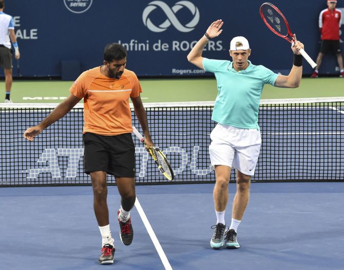 Bopanna and Shapovalov earlier registered a fighting 6-7(5), 6-2, 10-3 win over Marceloa Avrevalo of El Salvador and Jean-Juien Rojer of Netherlands in the opening round 