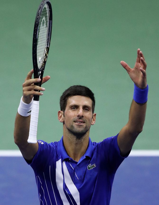 US Open PIX: Djokovic cruises; Osaka survives scare - Rediff Sports
