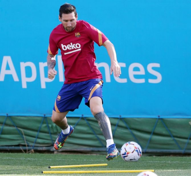 After rowing back on his decision to leave, Lionel Messi continued to attack club president Josep Maria Bartomeu in a September interview and also criticised the club for their treatment of Luis Suarez, who left Barca for Atletico Madrid.