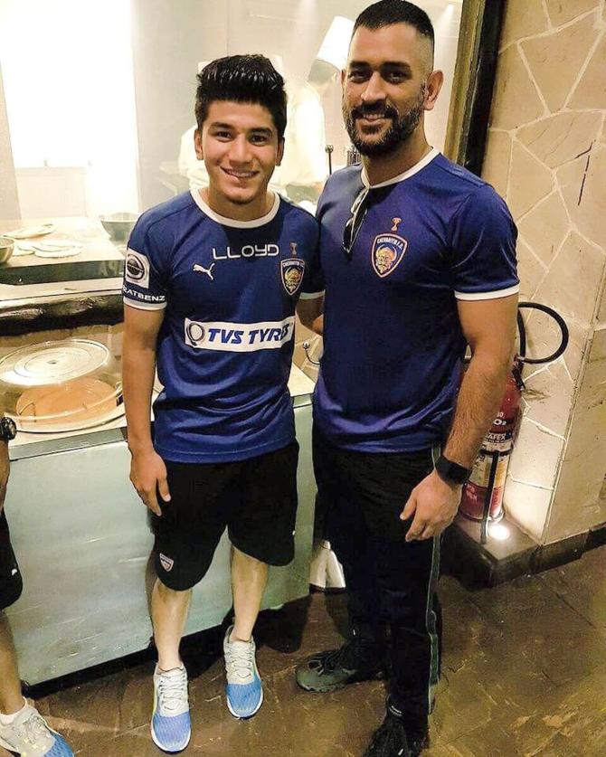 Anirudh Thapa and Mahendra Singh Dhoni