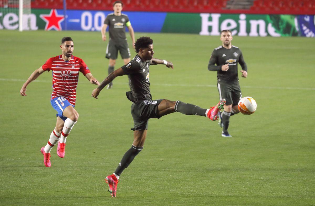 Manchester United's Marcus Rashford scored the opening goal against Granada at Nuevo Estadio de Los Carmenes, Granada. 