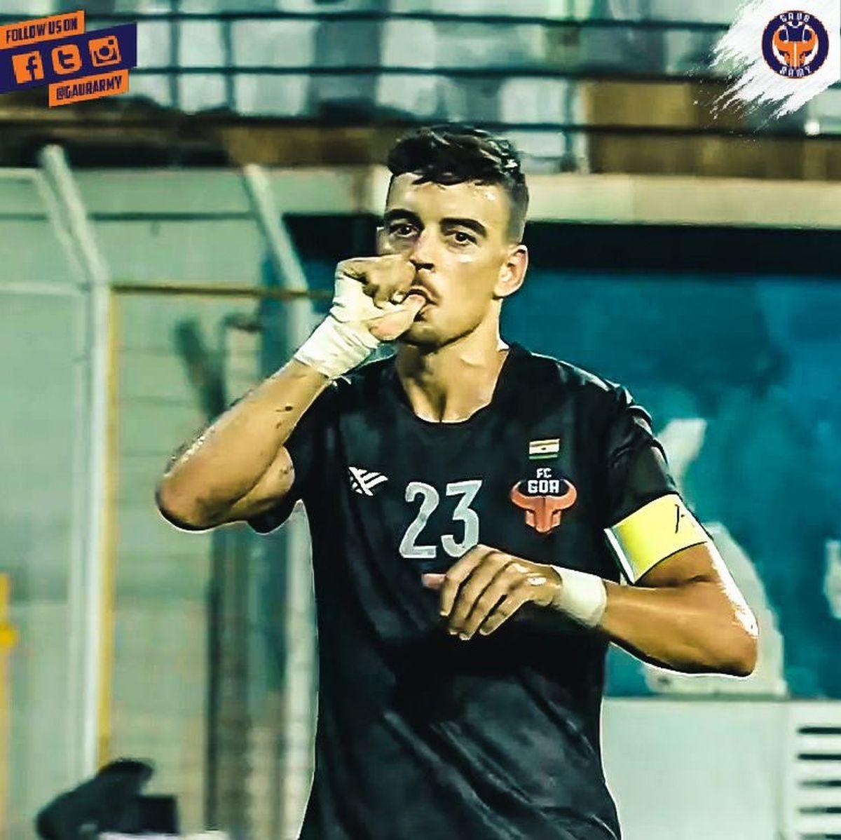 FC Goa's Edu Bedia celebrates on scoring 