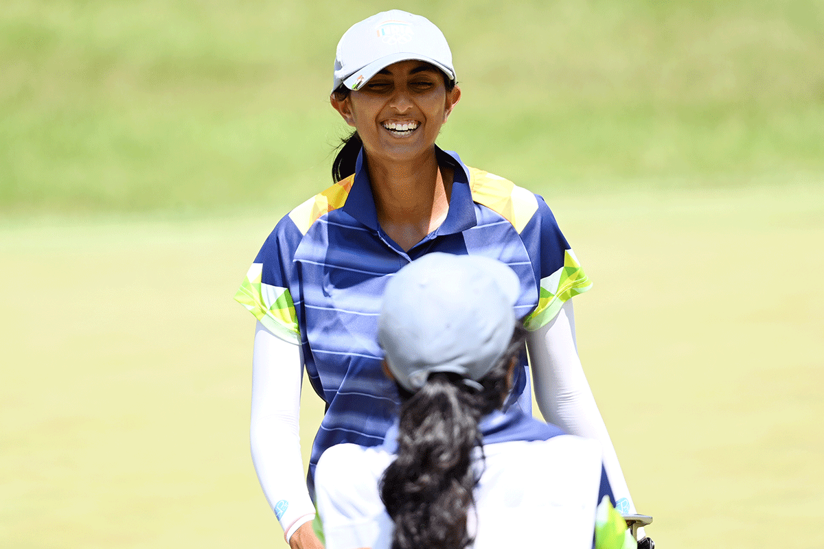 India's Aditi Ashok finished in second spot after Round 3 in the Women's Individual Golf final on Friday 