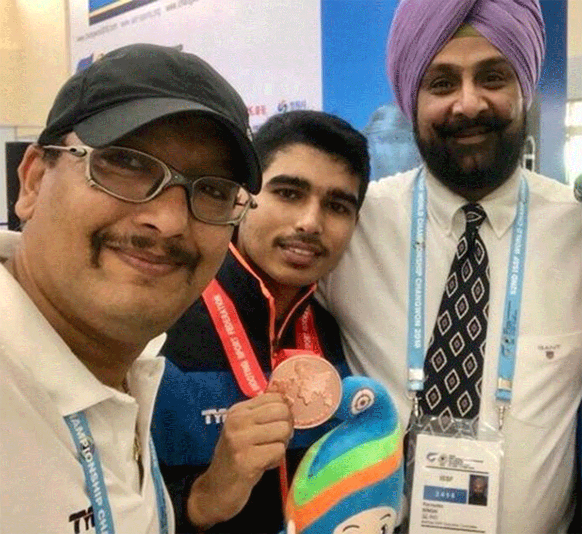 Jaspal Rana with shooter Saurabh Chaudhary and National Rifle Association of India (NRAI) president Raninder Singh. Indian shooters failed to fire at the Olympics for the second straight time and Rana said it is not fair on the part of the NRAI chief, Singh to blame him for the debacle.