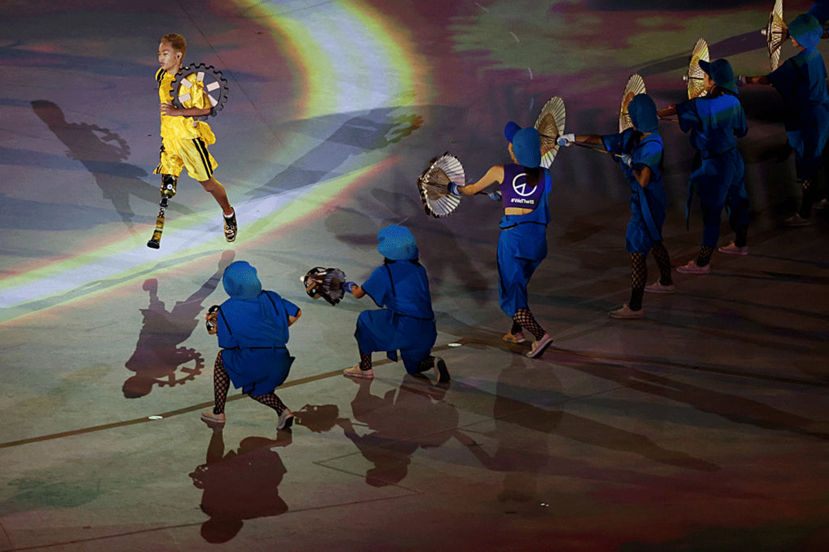 Performers dance during the opening ceremony 