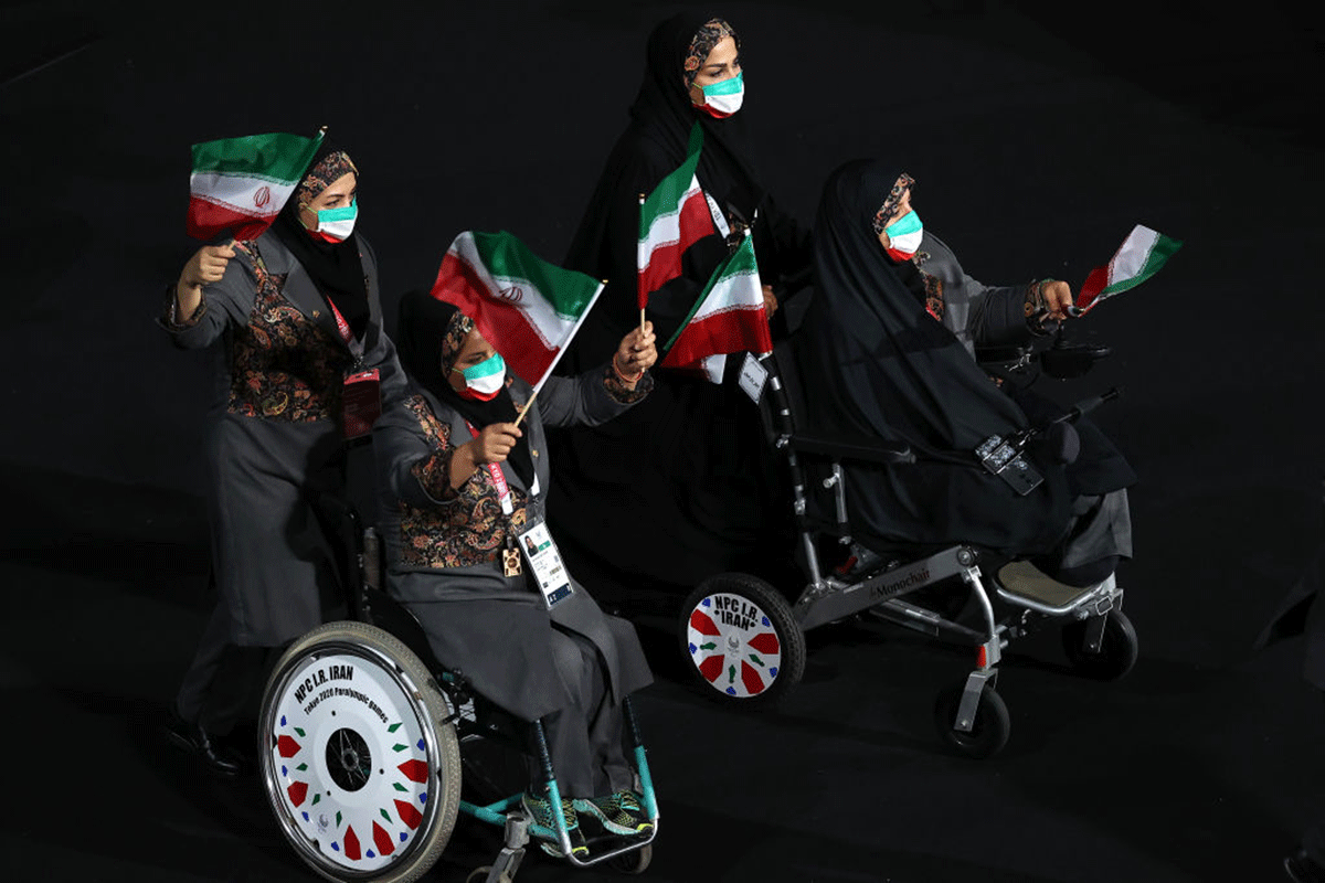 Members of Team Iran during the opening ceremony 