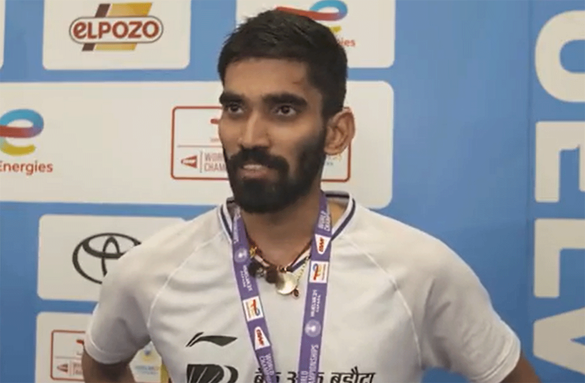 Kidambi Srikanth speaks after winning the silver medal at the World Badminton Championships