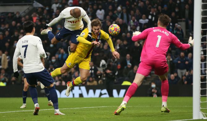 Lucas Moura scores Tottenham Hotspur's second goal against Crystal Palace