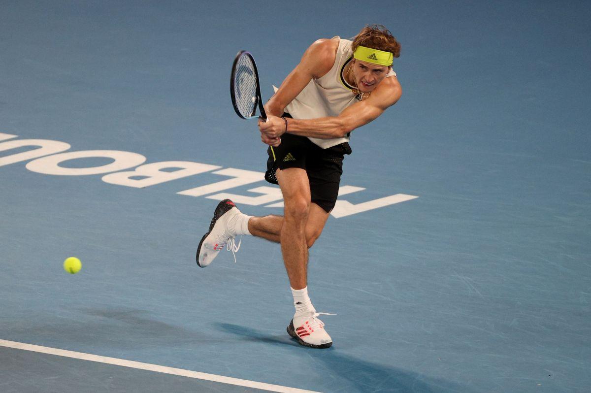 Germany's Alexander Zverev in action during his second round match against American Maxime Cressy 