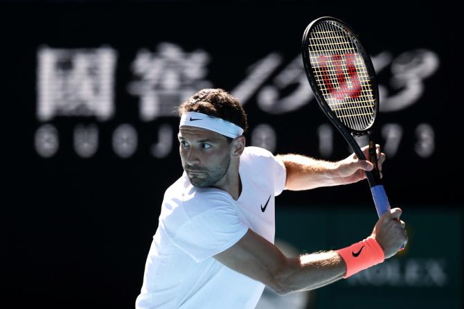 Bulgaria's Grigor Dimitrov in action during his fourth round match against Austria's Dominic Thiem