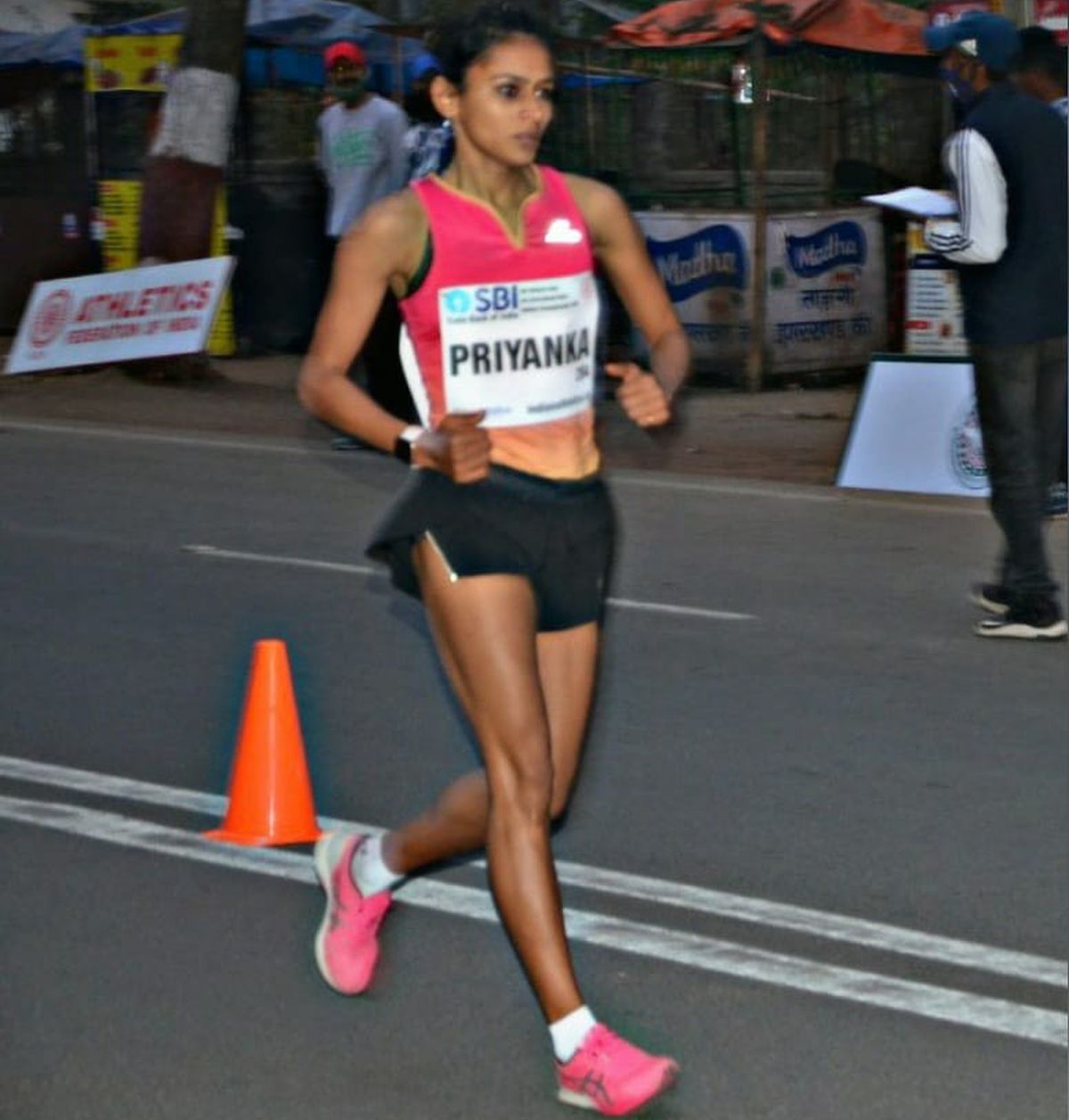The 25-year-old Priyanka Goswami clocked 1 hr 32 minute 36 seconds, well outside her personal best of 1:28:45 