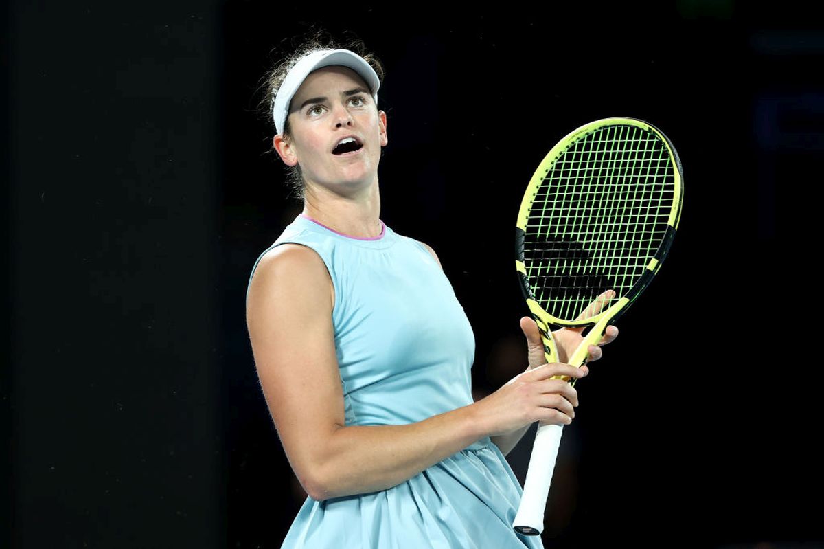 Jennifer Brady reacts during the Australian Open final