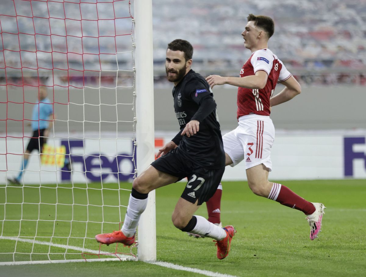 Benfica's Rafa Silva celebrates scoring their second goal 