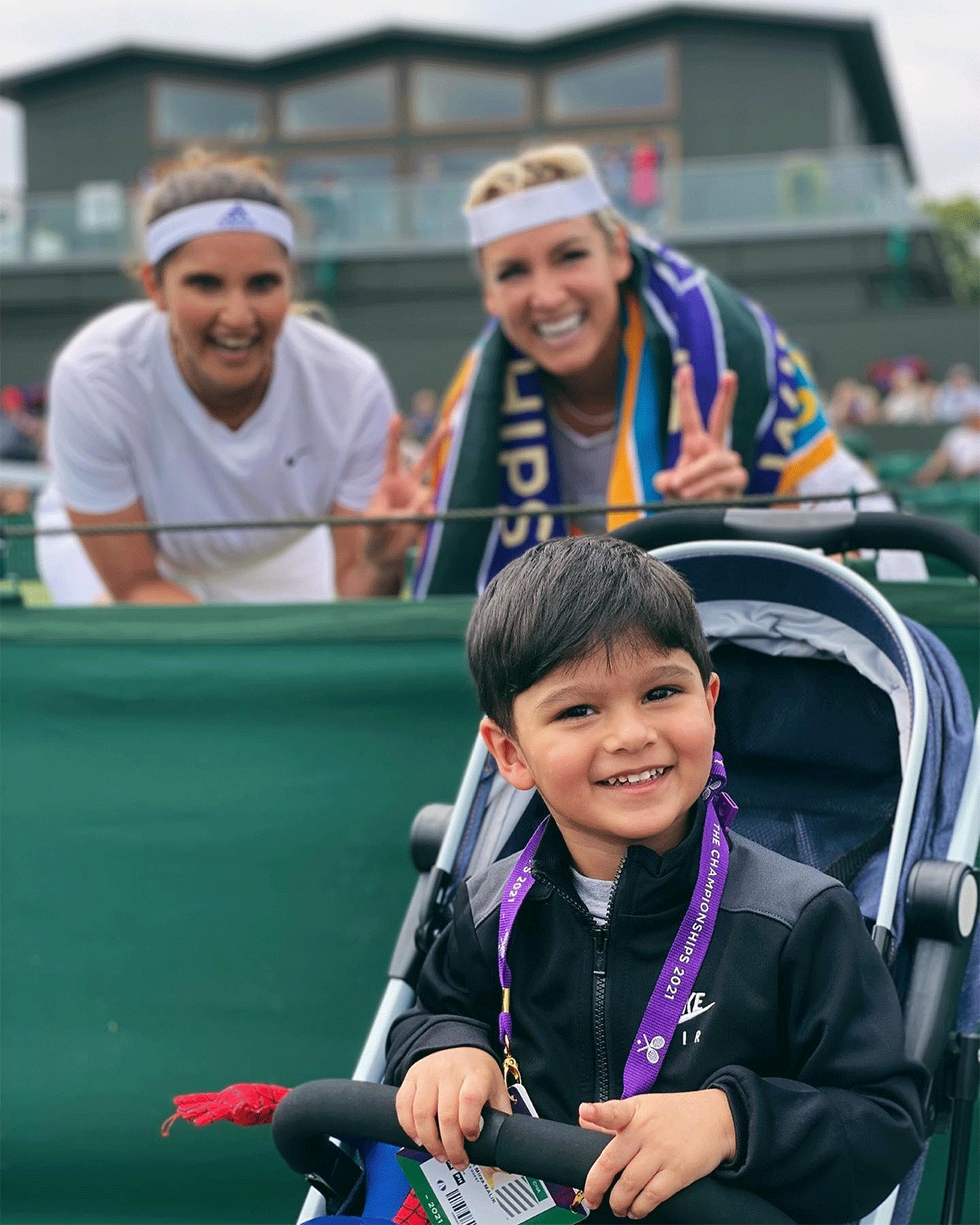 Izhaan Mirza Malik is all smiles as his mommy dearest Sania Mirza and her doubles partner Bethanie Mattek-Sands are all smiles after their first round win