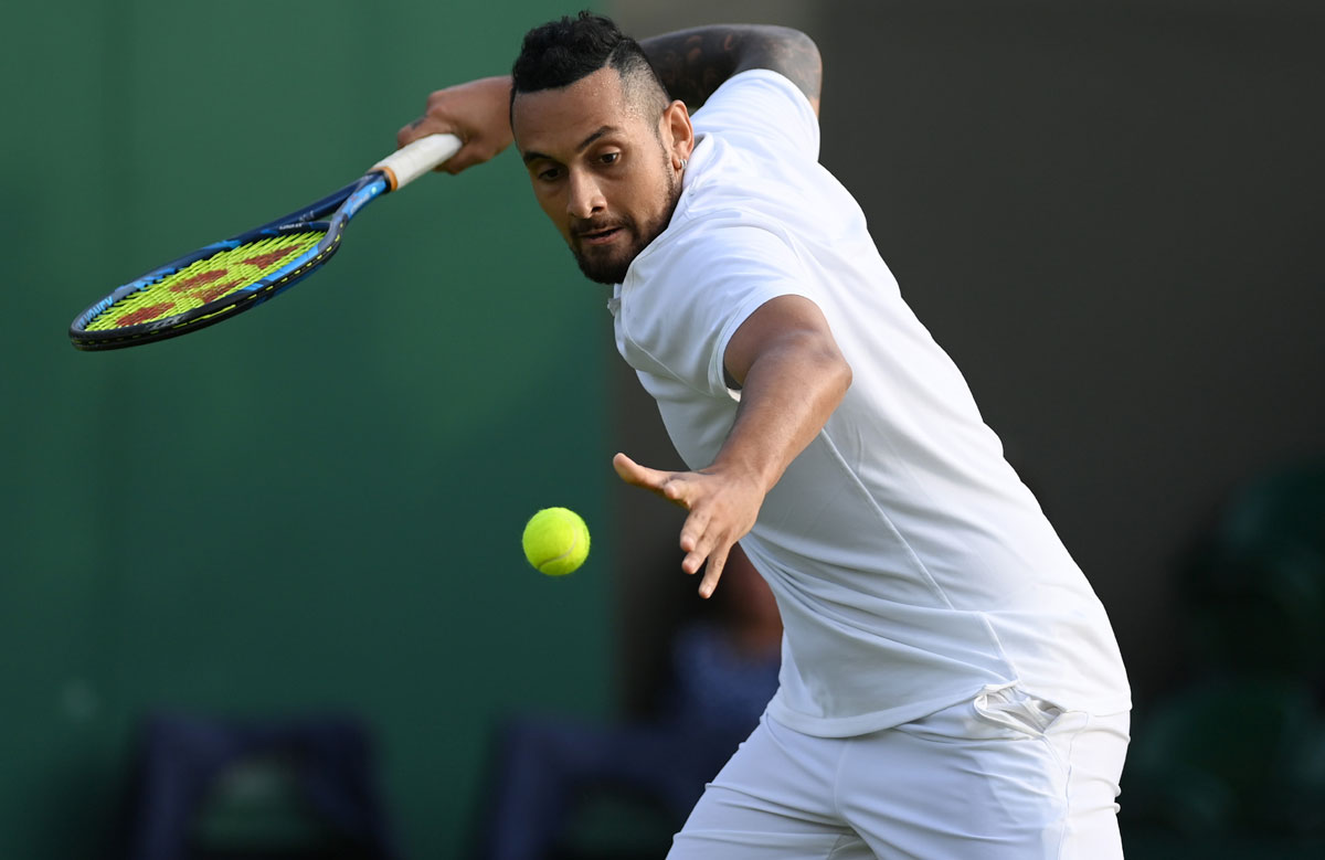 The tournament doctor said Nick Kyrgios was suffering from pain in his abdominal muscle on the left side due "due to the accumulation of matches in recent weeks and the effort of yesterday's first round match".
