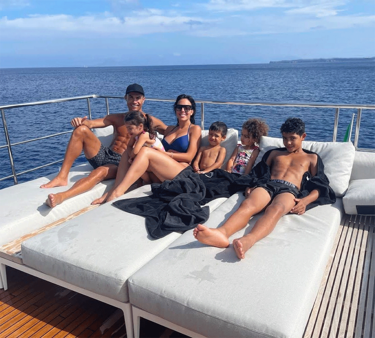 Cristiano Ronaldo relaxing with his family