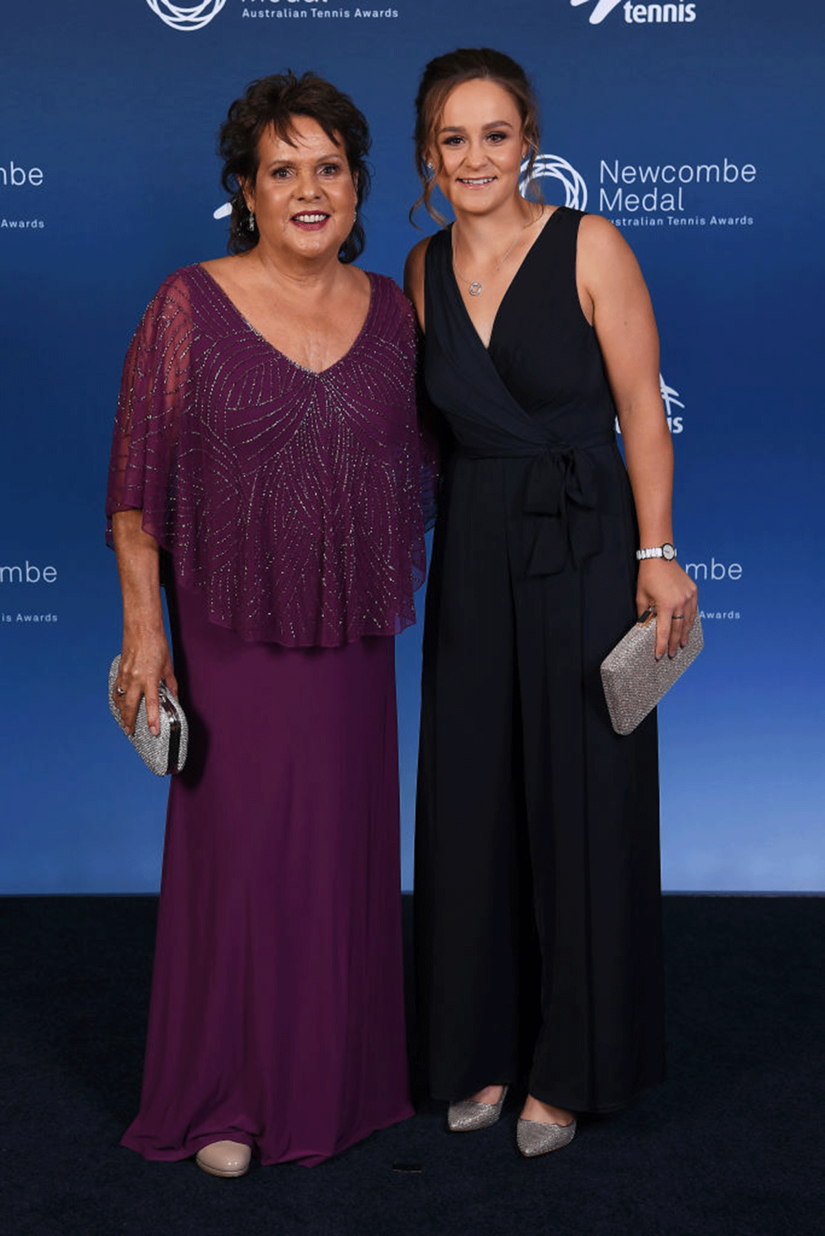 Ashleigh Barty (right) and Evonne Goolagong Cawley at the 2019 Newcombe Medal at Crown Palladium on December 02, 2019. Wearing a scalloped-edged outfit in the style of Goolagong's 1970s kit throughout the 2021 Wimbledon tournament, Barty said after her triumph that she hoped she had made her idol proud.