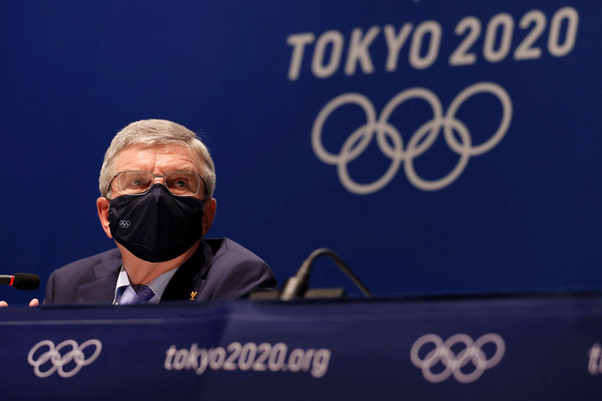 IOC chief Thomas Bach praised the "heroic efforts" of medical personnel and volunteers around the world amid the pandemic, and said that cancelling the Games had never been an option for organisers.