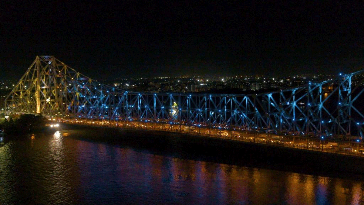 Howrah Bridge was illuminated on Monday to wish Indian athletes ahead of the Tokyo Olympics 