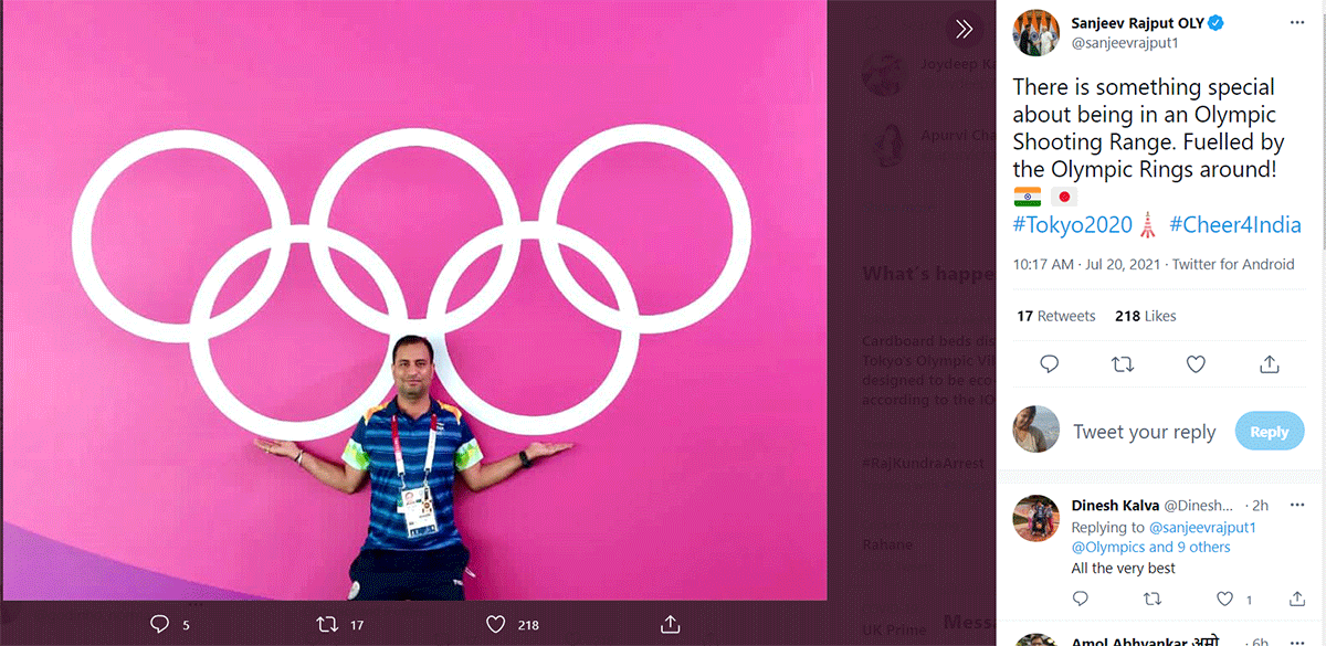 Shooter Sanjeev Rajput at Tokyo Games Village