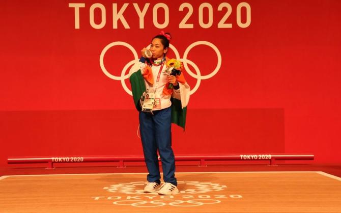  Mirabai Chanu ended India's over two-decade long wait for a weightlifting medal at the Olympics, clinching a silver medal in the 49kg category five years after her Olympics campaign ended in tears at the Rio Games