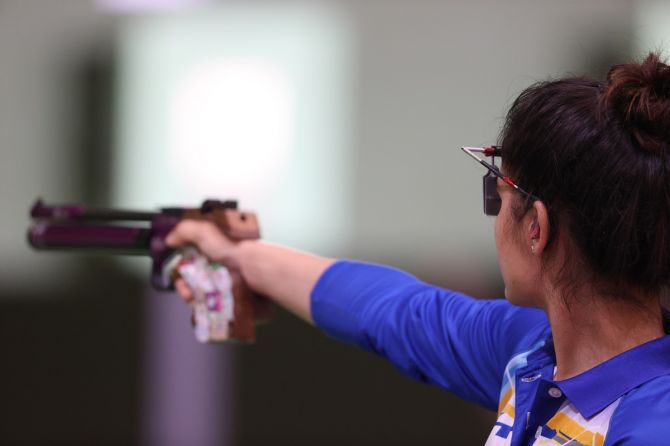 India's Manu Bhaker scored 292 after 30 shots on target in the precision round of the women's 25 metres pistol qualification at the Olympics on Thursday.