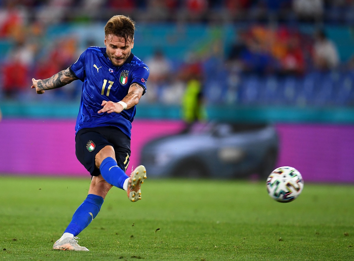 Ciro Immobile strikes to score Italy's third goal