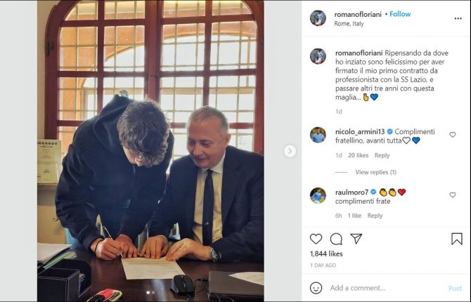 Romano Floriani Mussolini signs a three-year deal with Lazio