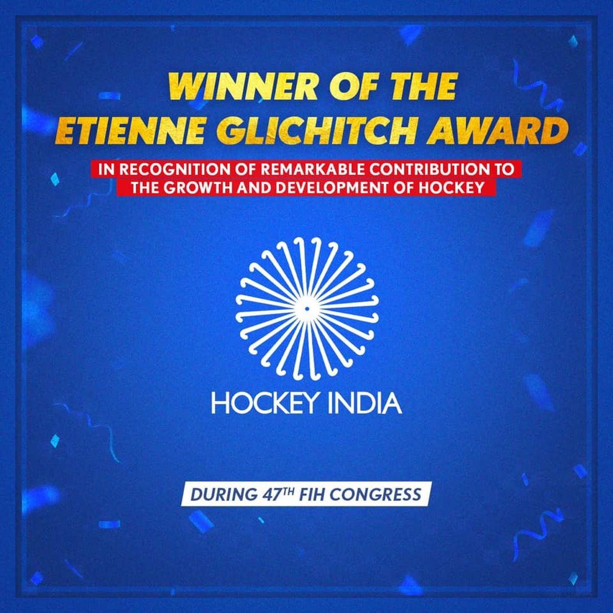 Hockey India wins Glichitch Award