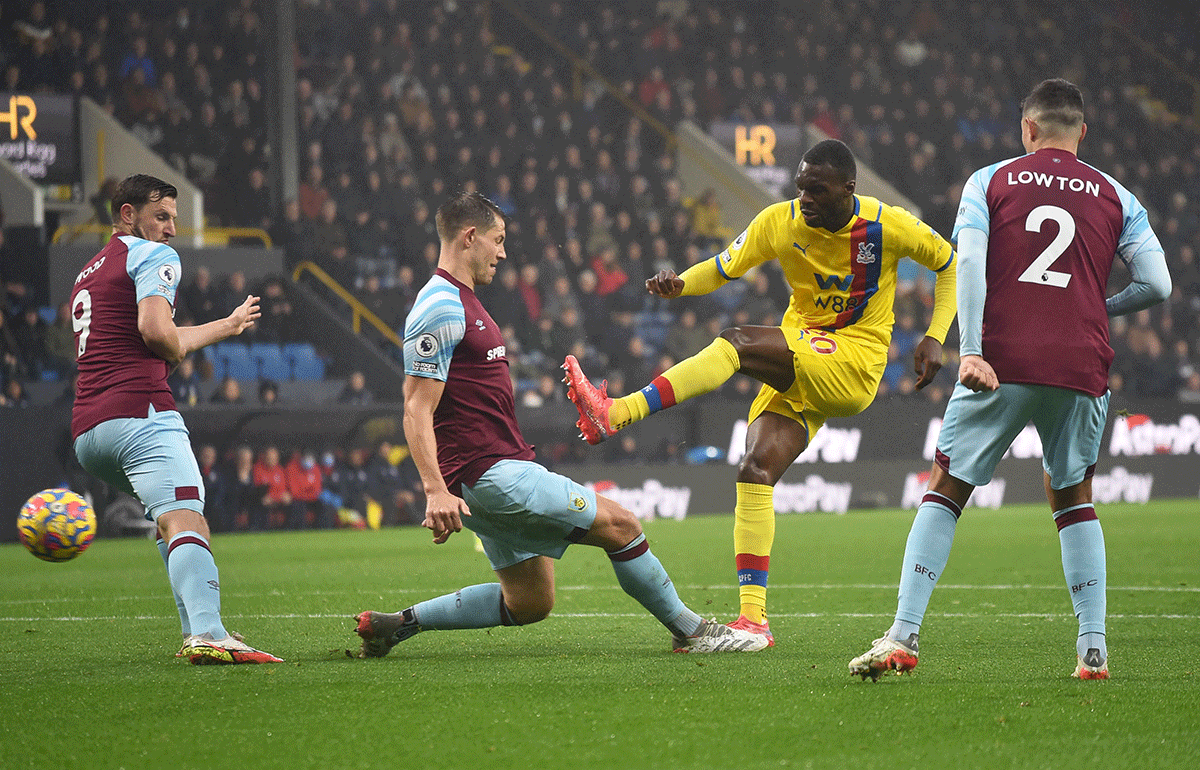 Crystal Palace's Christian Benteke scores their first goal against Burnley at Turf Moor, Burnley