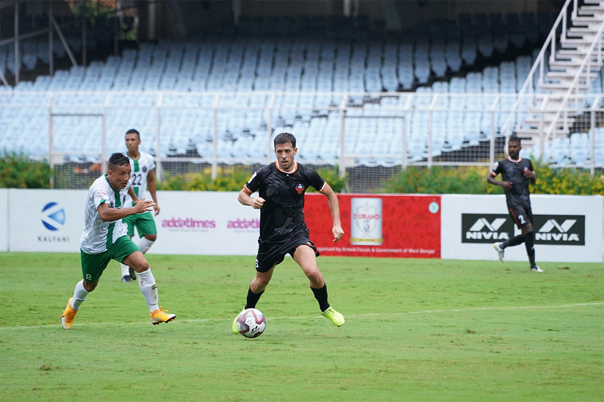 Action from the Durand Cup match between FC Goa and Army Green played in Kolkata on Tuesday
