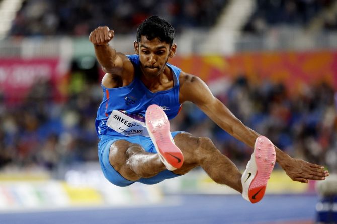 Murali Sreeshankar goes through the motions in the long jump final.