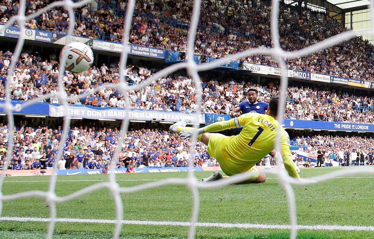 Reece James scores Chelsea's second goal.