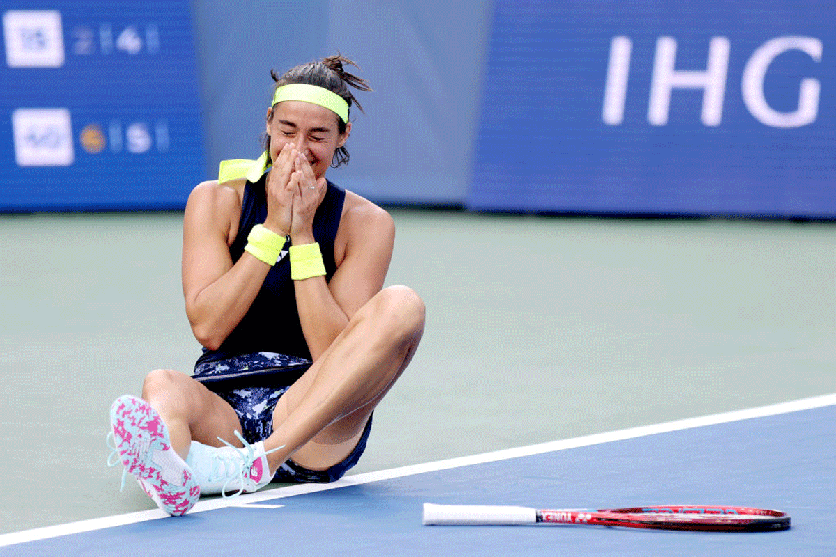 France's Caroline Garcia celebrates match point against Czech Republic's Petra Kvitova during the women's final of the Western & Southern Open at Lindner Family Tennis Center Cincinnati Open in Mason, Ohio, on Sunday.