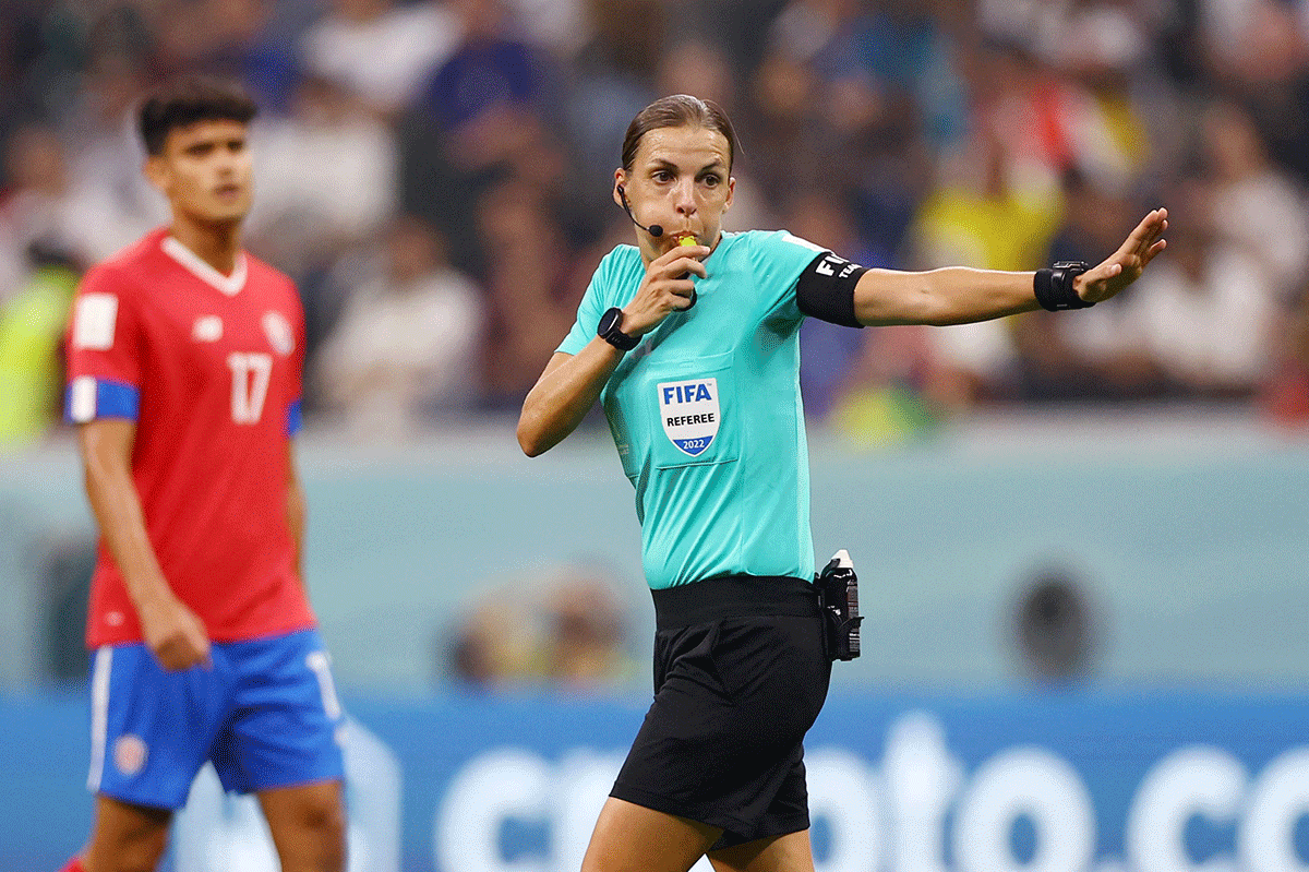 Referee Stephanie Frappart on duty during the FIFA World Cup Group E match played between Germany and Costa Rica on Thursday