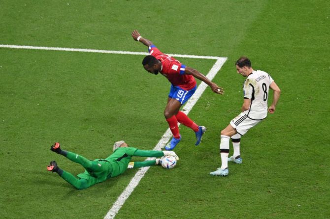  Costa Rica's Keylor Navas makes a save against Germany's Leon Goretzka