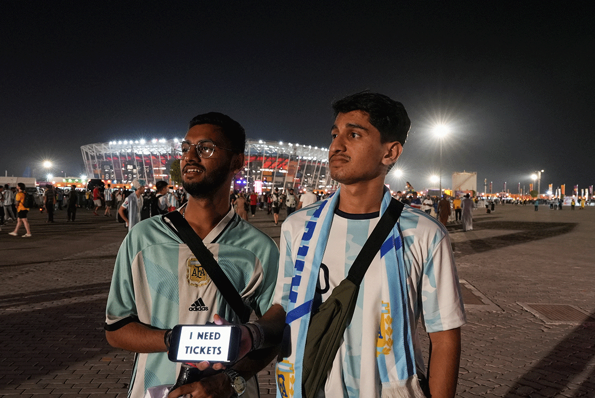 Other ticketless soccer fans are increasingly gathering at crowded stadium perimeters in Doha during the World Cup to haggle with hawkers, quietly pushing match tickets for popular matches up to 10 times face value. Fans were also seen exchanging cash for passes outside Al Thumama stadium, where crowds of people without tickets wanted to see Morocco in the match it won 2-1 against Canada.