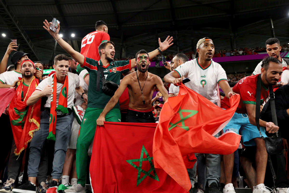 Moroccan fans can't hide their joy about beating Spain on Tuesday