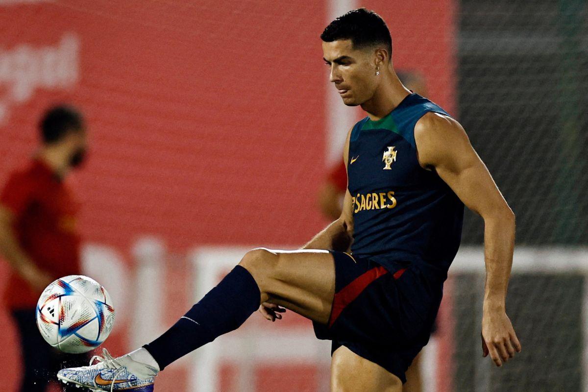 Portugal's Cristiano Ronaldo during training