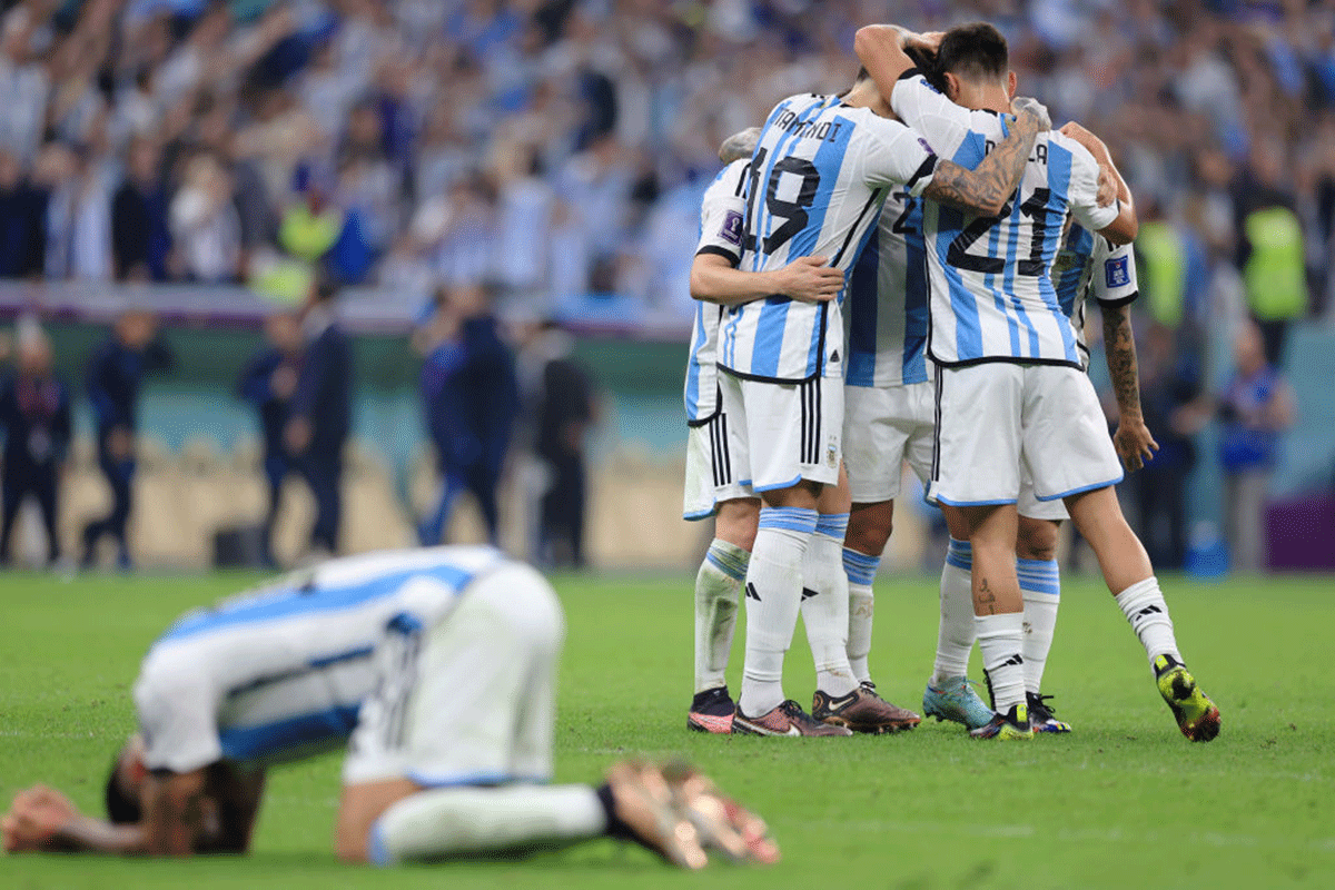 Argentina players celebrate after the match