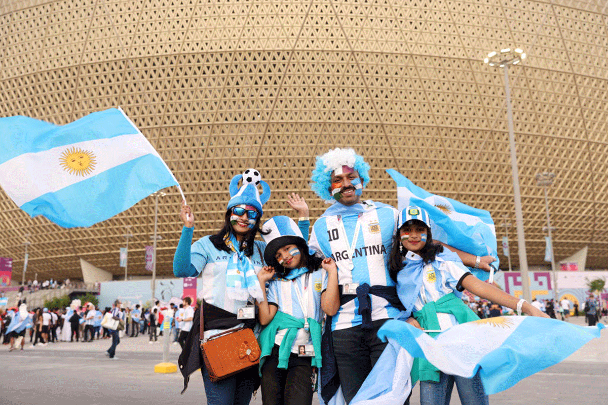  Argentina fans show their support