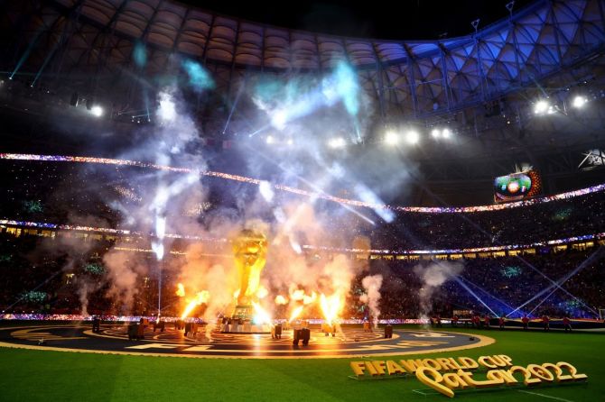 View during the FIFA World Cup Qatar 2022 closing ceremony before the match