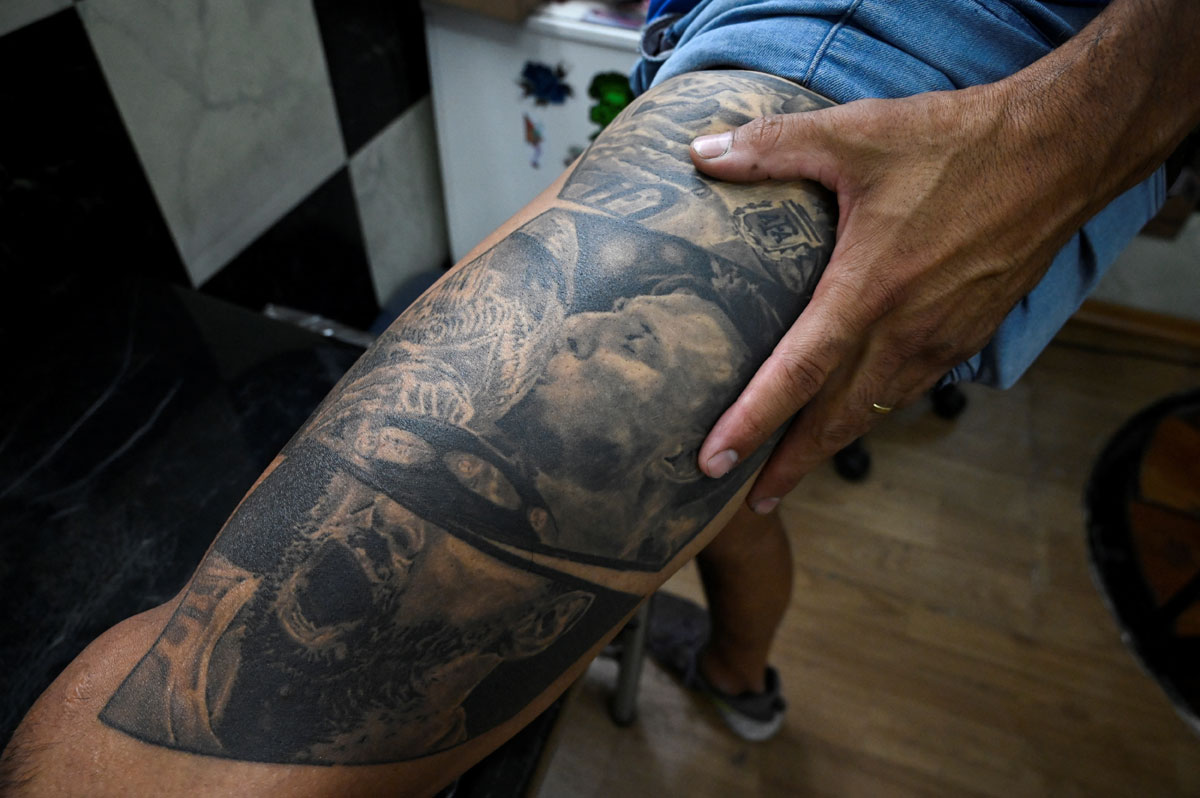 El nuevo tatuaje de Messi en el brazo derecho.
